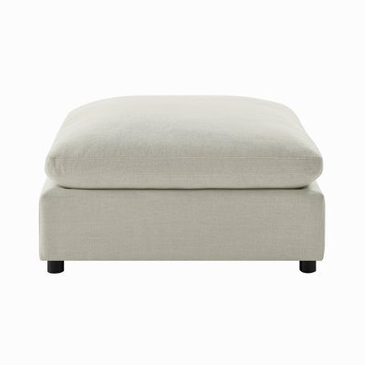 Cassandra Beige Fabric 40 In. Square Ottoman