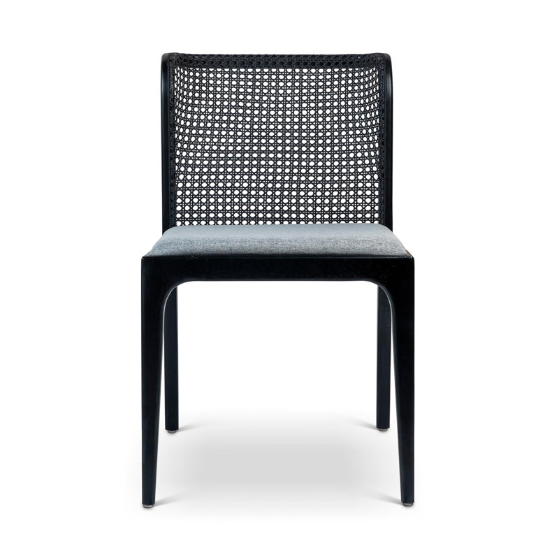 Modern Brazilian Upholstered Dining Chair, Essence Gray/Ebano Frame