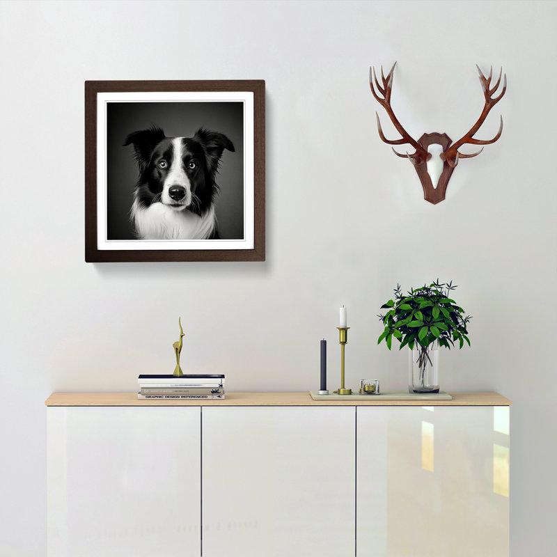 Single Picture Frame Print on Wood, Walnut