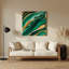 Abstrait art fluide 72, art mural en métal vert-762887635