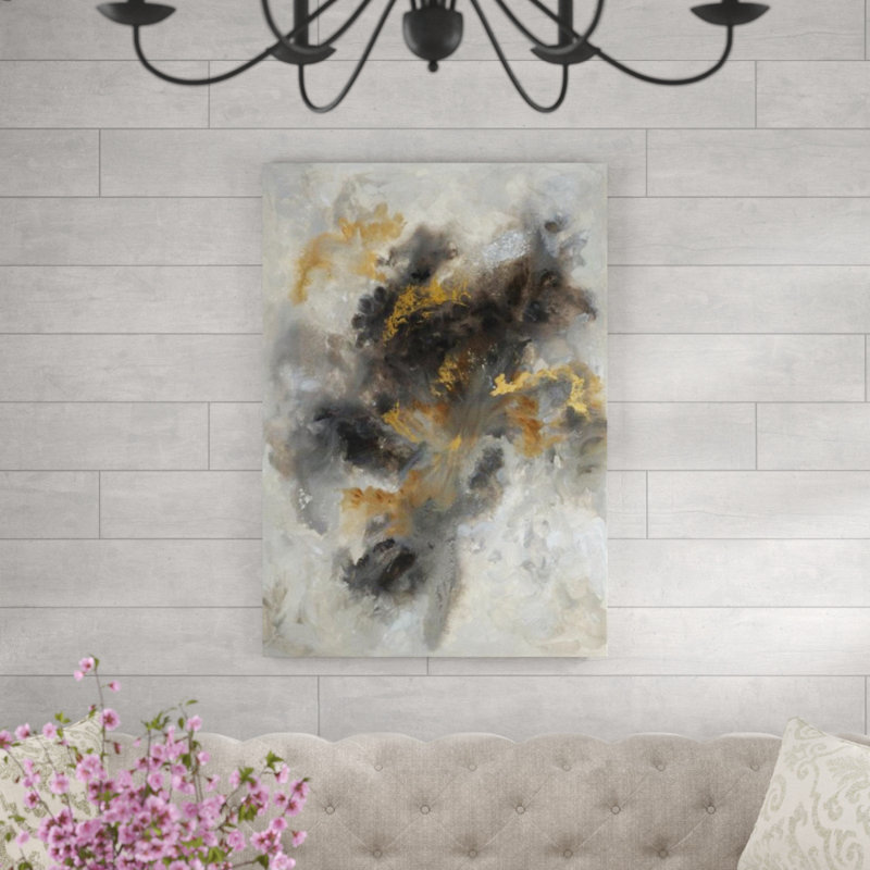 «Petrichor» par Jean Kenna, impression sur toile tendue, Or à la main, H 52 po x l 36 po x P 1,5 po