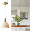 Lustre moderne en céramique, suspension blanche à une lumière, style industriel, en laiton et céramique. Cordon ajustable de 150 cm. Parfait pour un plafond de style champêtre, un îlot de cuisine ou un évier.