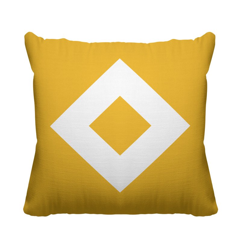 Coussin décoratif intérieur / extérieur Seven, L 15 po x H 15 po, Jaune