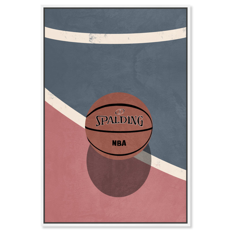 Zone de basketball - Peinture sur toile, H 36 po x l 24 po, Toile blanche encadrée
