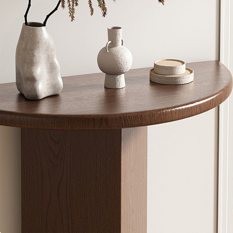 Console brun en bois massif, H 31,5 po x l 31,5 po x P 13,78 po, Brun