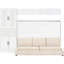  Lit escamotable double pleine grandeur avec canapé, tablettes de rangement, ports USB et éclairage, blanc-953231309-953231308