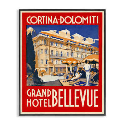 Grand Hotel Bellevue Vintage Framed Giclee, design by Print Collection