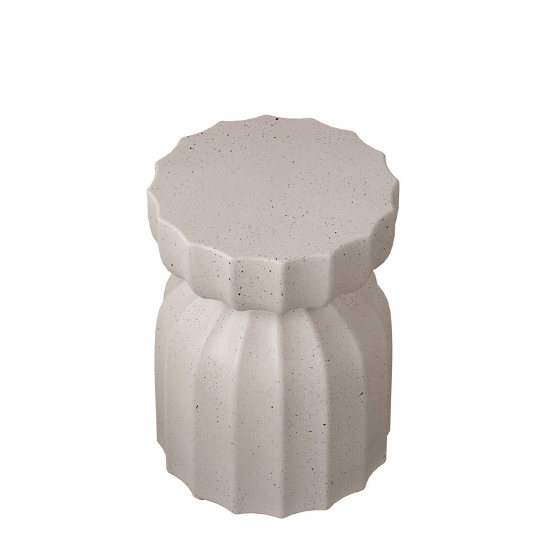 Table basse et table d'appoint en ciment blanc imperméable 2 pièces, 13 po pour les espaces intérieurs de patio, de jardin, de balcon, facile à nettoyer, supporte 265 lb