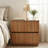 23.6" Wide Fluted 2-Drawer Nightstand with Handle-Free Design-275628593