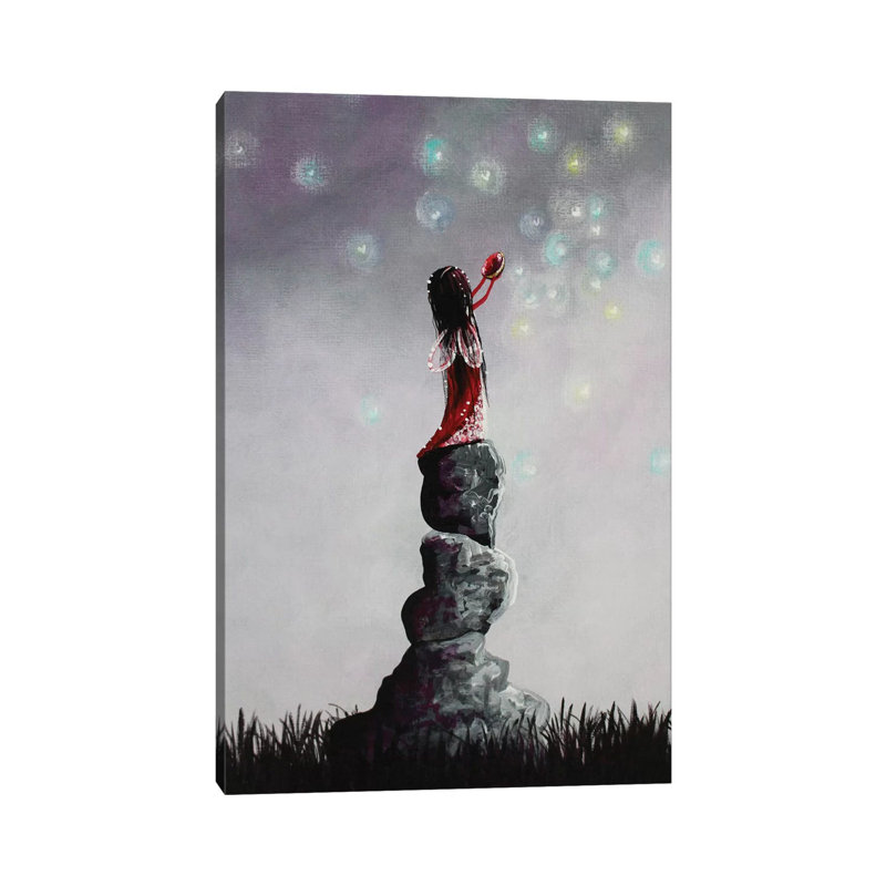 Little Garnet Fairy - Print on Canvas, 30.48 cm H x 45.72 cm W, Wrapped Canvas