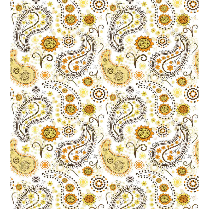 Traditional Polyester Paisley Duvet Cover, Queen Duvet Cover + 2 Pillow Shams