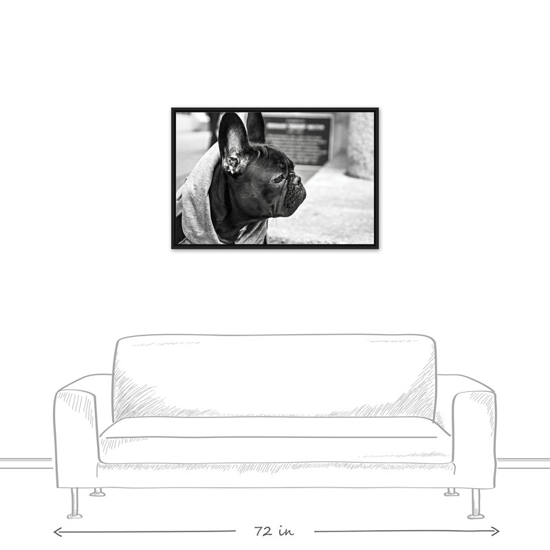 Frenchie, reproduction d'art sur toile, H 13,75 po x l 37,75 po x P 1,75 po