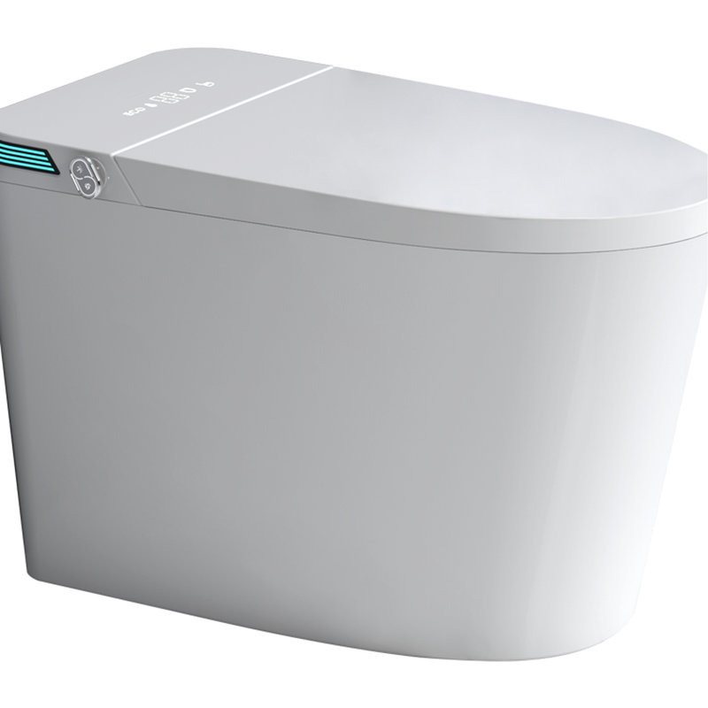 Toilette de luxe avec lavage pulsé, affichage à DEL - siège chauffant à température réglable blanc intelligent et chasse automatique