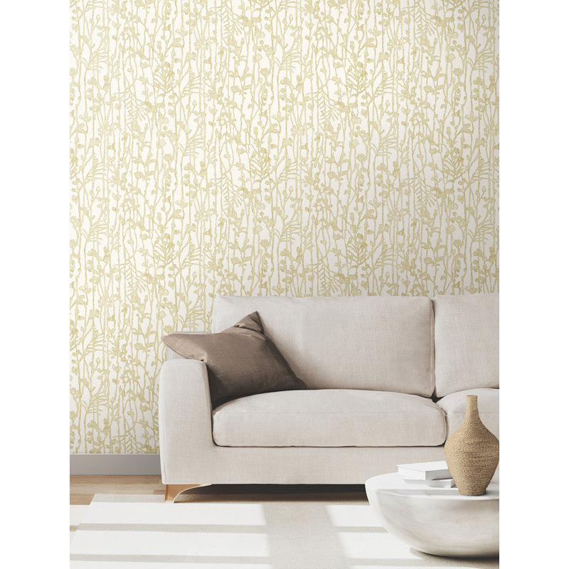 Filigree Gold Abstract Wallpaper, Yellow