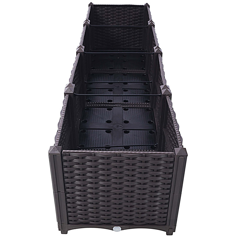 Deep Raised Garden Bed Plastic Planter Boxes for Vegetables Flowers Herbs and Succulents,Self-Watering Planter Box Raised Bed to Grow Flowers, Herbs & Vegetables
