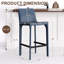 Tabouret de bar H 26 po entièrement assemblé, tabouret de bar rembourré en cuir Saddle avec siège rembourré, tabouret de bar à hauteur de comptoir avec repose-pieds à structure en métal pour îlot de cuisine, bleu-2110765625-2110896976