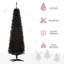 Arbre de Noël artificiel noir avec 294 extrémités de branches réalistes et support en plastique-420812435