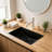 21 inch x 15 inch Black Ceramic Undermount Bathroom Sink with Overflow