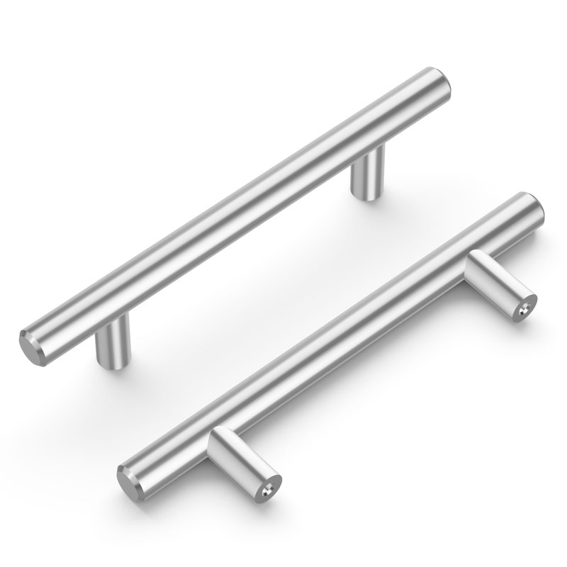 Bar Pulls Kitchen Cabinet Handles, Solid Core Drawer Pulls for Cabinet Doors, 3 3/4", Chrome