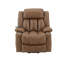 Fauteuil inclinable électrique en cuir brun avec fonction de levage, de chauffage et de massage