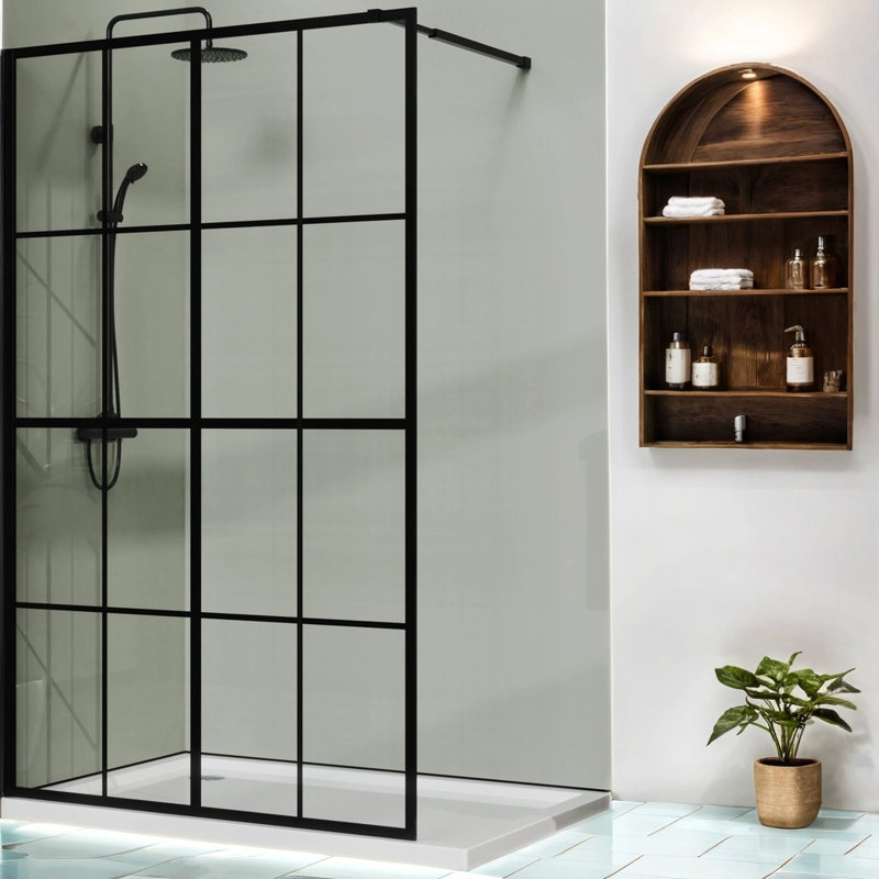 46.02" W x 72.02" H Framed Fixed Glass Panel Shower door