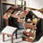 31 Multi-Functional Makeup Desk With 3 Colors Lighting, Hidden Mirror, And Divided Storage Compartments In Walnut Color Vanity Adjustable Retractable Cabinet Tone-1030451480