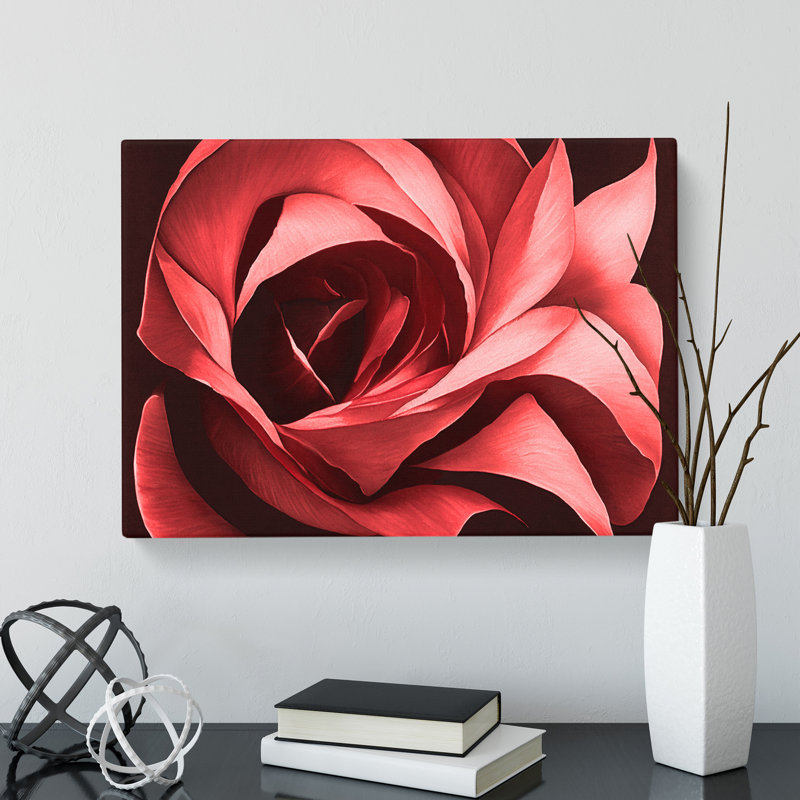 Desirable Rose Flower - Wrapped Canvas, 35cm H x 50cm W x 3cm D