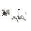 Lustre noir 12 lumières avec abat-jour en cristal transparent-88071734-122740730