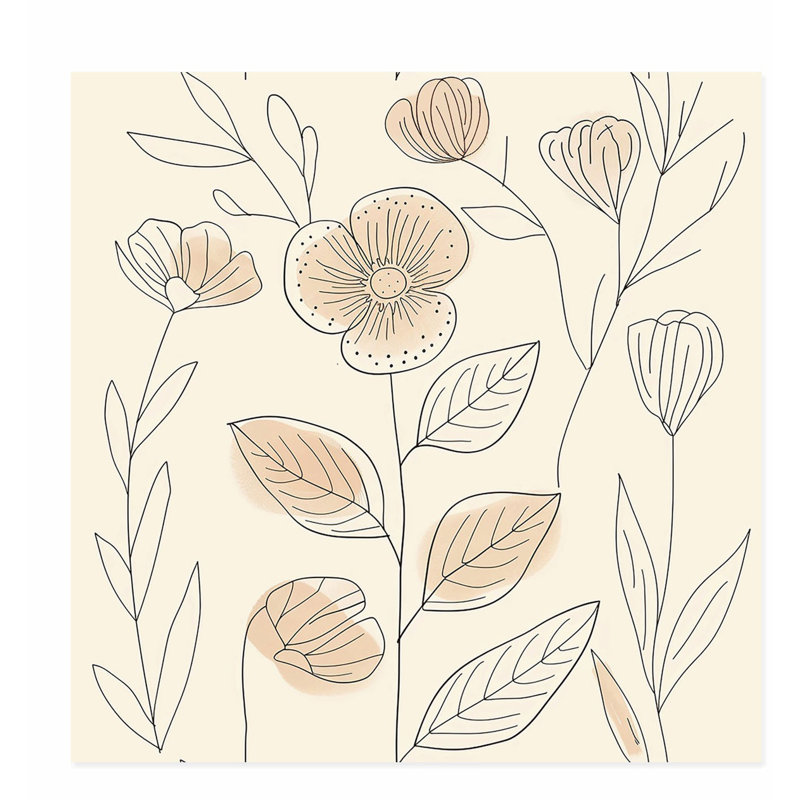 «Botanical Minimalist Bohemian Botanicals VI», reproduction d'art non encadrée, H 14 po x l 14 po