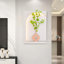 Décoration murale à DEL à intensité variable avec télécommande, applique murale en grès en forme d'arche avec plante verte artificielle, sculpture murale d'ambiance pour café, restaurant ou chambre. Idéal pour café, restaurant ou chambre.-1482055985