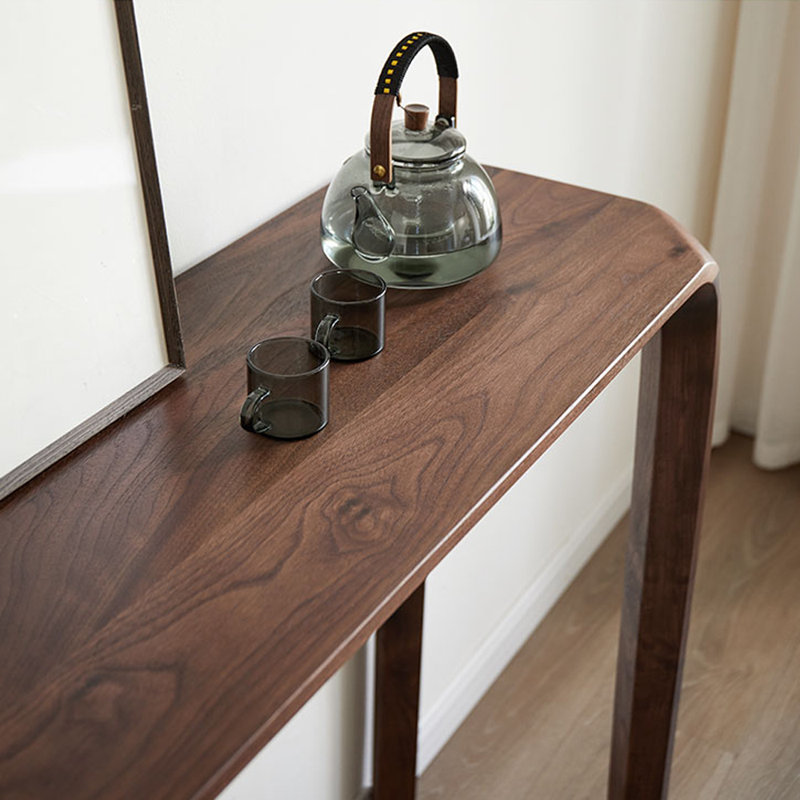 Black   Walnut Console Table, 35.4" H x 31.5" W x 13.8" D