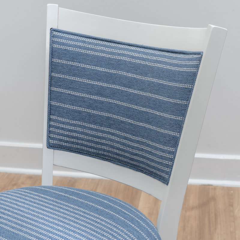 Chaise d'appoint à rayures bleues Lainey, Marine