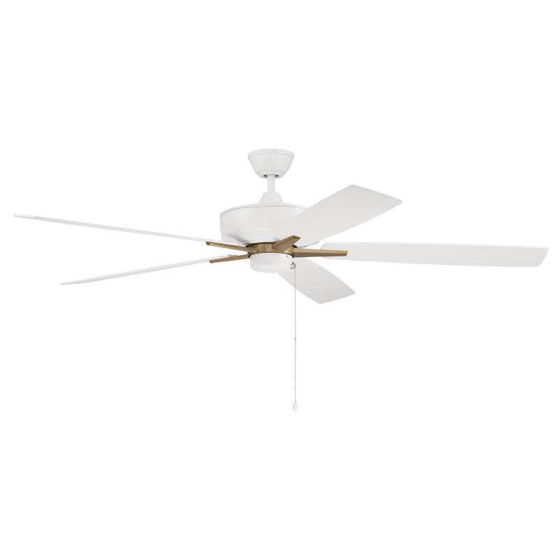 Mullaghboy 60'' Ceiling Fan, White/Satin Brass