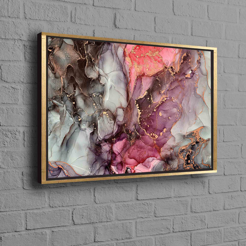 Print on Canvas, Framed Print without Mat, Gold, 80 cm H x 110 cm W
