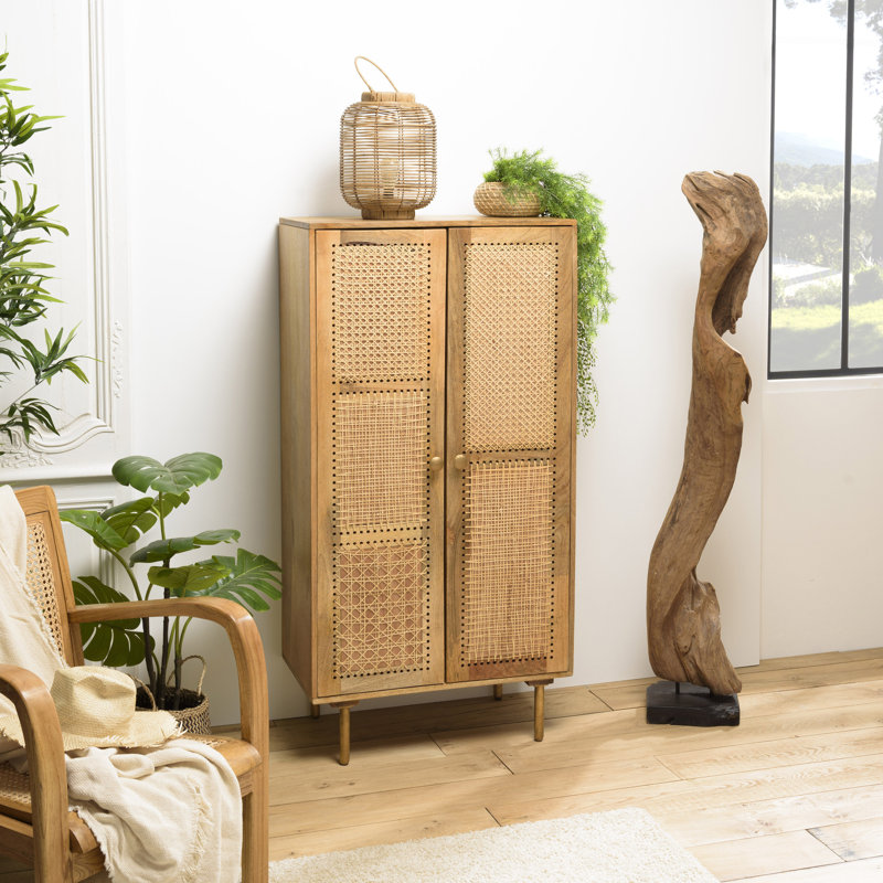 Bornier 2 Door Solid + Manufactured Wood Wardrobe