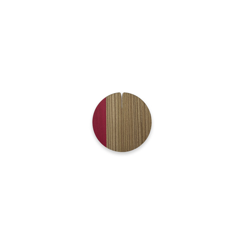 Nelumbo Agate Ceramic Jute Leather Crystal Circle Round 1 Piece Coaster Set, Elm/Red