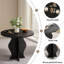 Petite table de salle à manger 31,5 pouces pour 2 personnes, table de cuisine ronde de style campagnard, base à piédestal ondulé, table de salle à manger encastrée pour appartement, coin repas, salle à manger-667059690