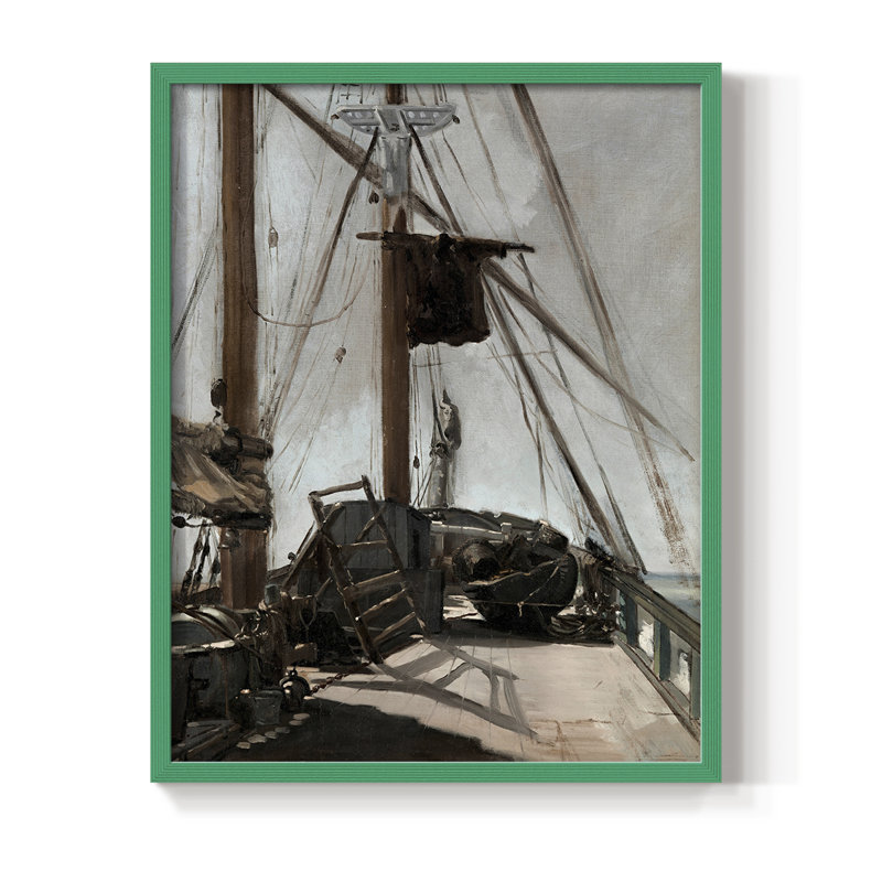 Impression encadrée rétro vintage nautique XXXIX - bois massif, H 11 po x l 9 po, Vert