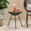 Table d'appoint en verre trempé avec base polyvalente - Mobilier d'extérieur