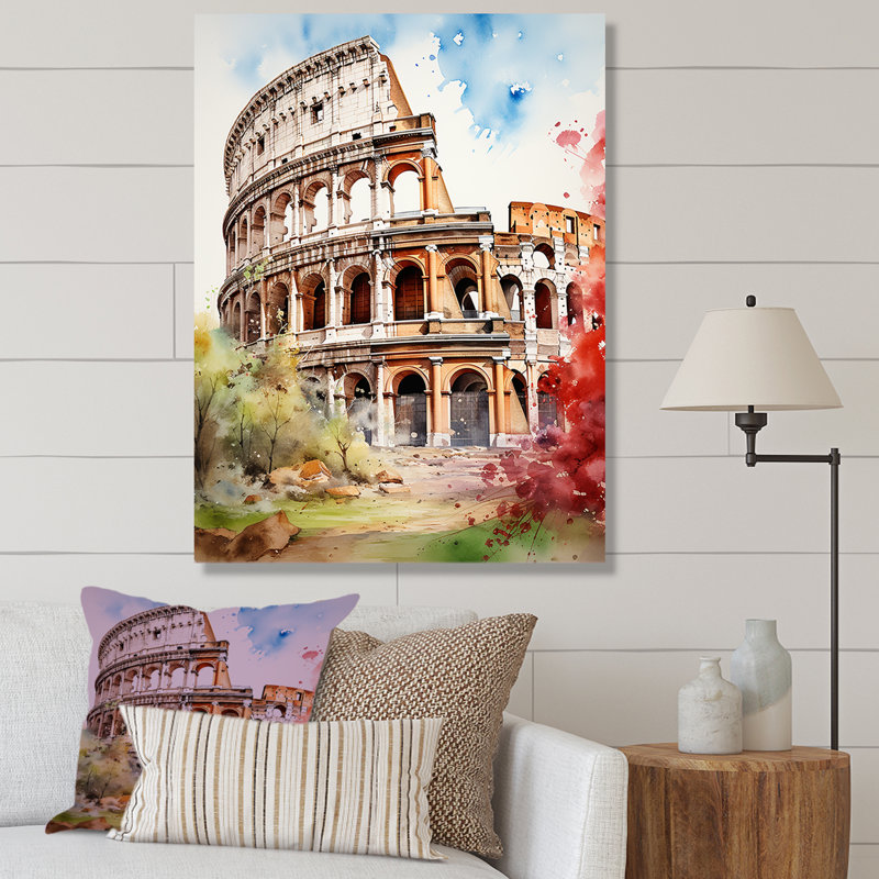 Italie, Colisée romain 3, Italie, art mural, Toile tendue, H 20 po x l 12 po x P 1 po