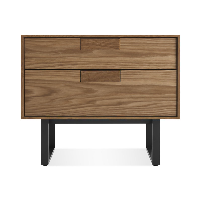 Series 11 2 - Drawer Nightstand, Black/Walnut