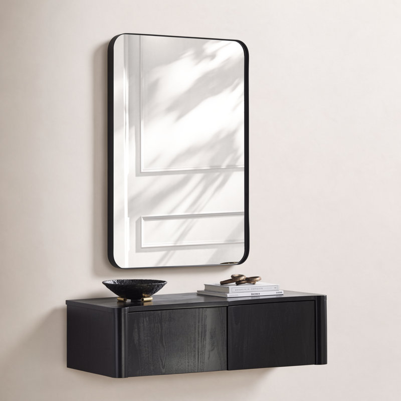 Miroir Bassevelde, 35 po x 24 po, Noir