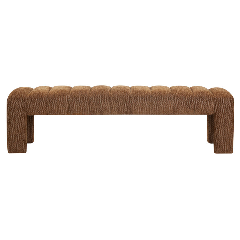 Bellisima Channel Tufted Bench, Brown