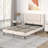 Platform Bed Frame with Tufted Upholstered Headboard & Solid Wood Bed Legs-86671010-86671007