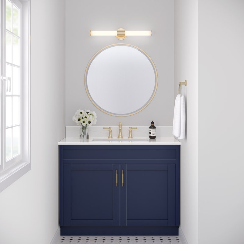 2 - Light Dimmable LED Bath Bar, Modern Gold