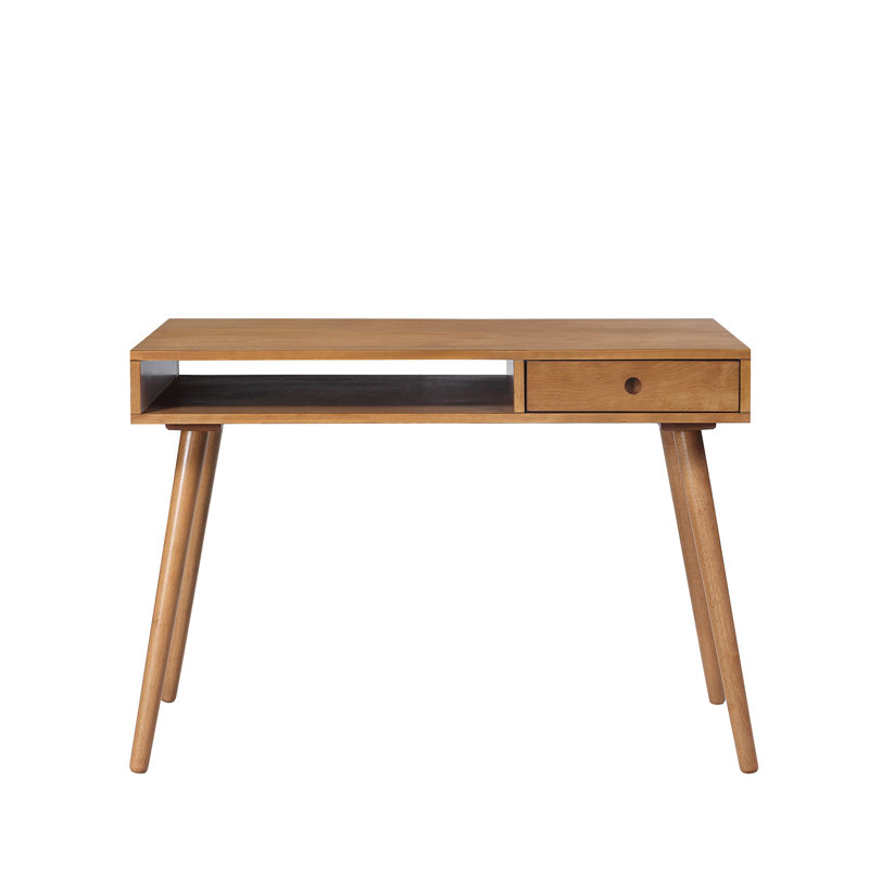 Munguia Solid Wood Base Computer Desk, Walnut
