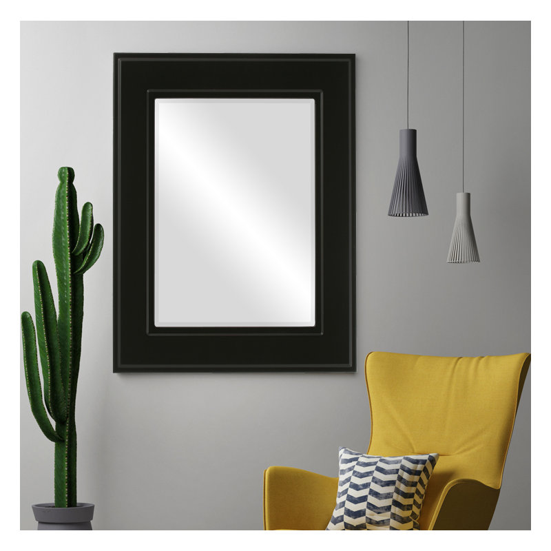 Miroir biseauté Wirksworth, H 21 po x l 17 po, Noir mat