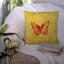 Housse et insert de coussin carré jaune Butterfly