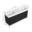 Meuble-lavabo autoportant 60 po avec double lavabo en résine, armoire de rangement avec portes à fermeture douce (ensemble Kd)