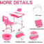 Ensemble de bureau et de chaise pour enfant réglable avec plateau inclinable, tiroir et lampe d'étude à DEL-1238923408